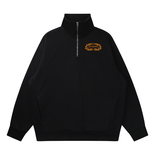 Orange | Quarter-Zip Drop Shoulder Sweatshirt