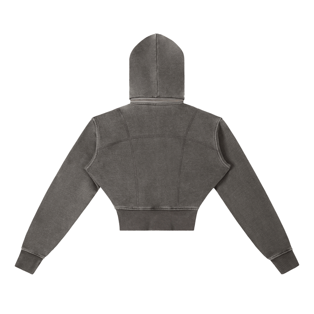 Black Logo | Vintage Washed Cropped Fleece Hoodie
