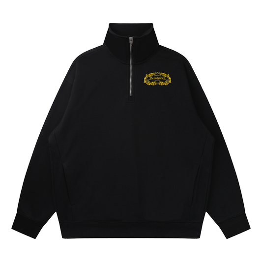 Gold Logo | Quarter-Zip Drop Shoulder Sweatshirt