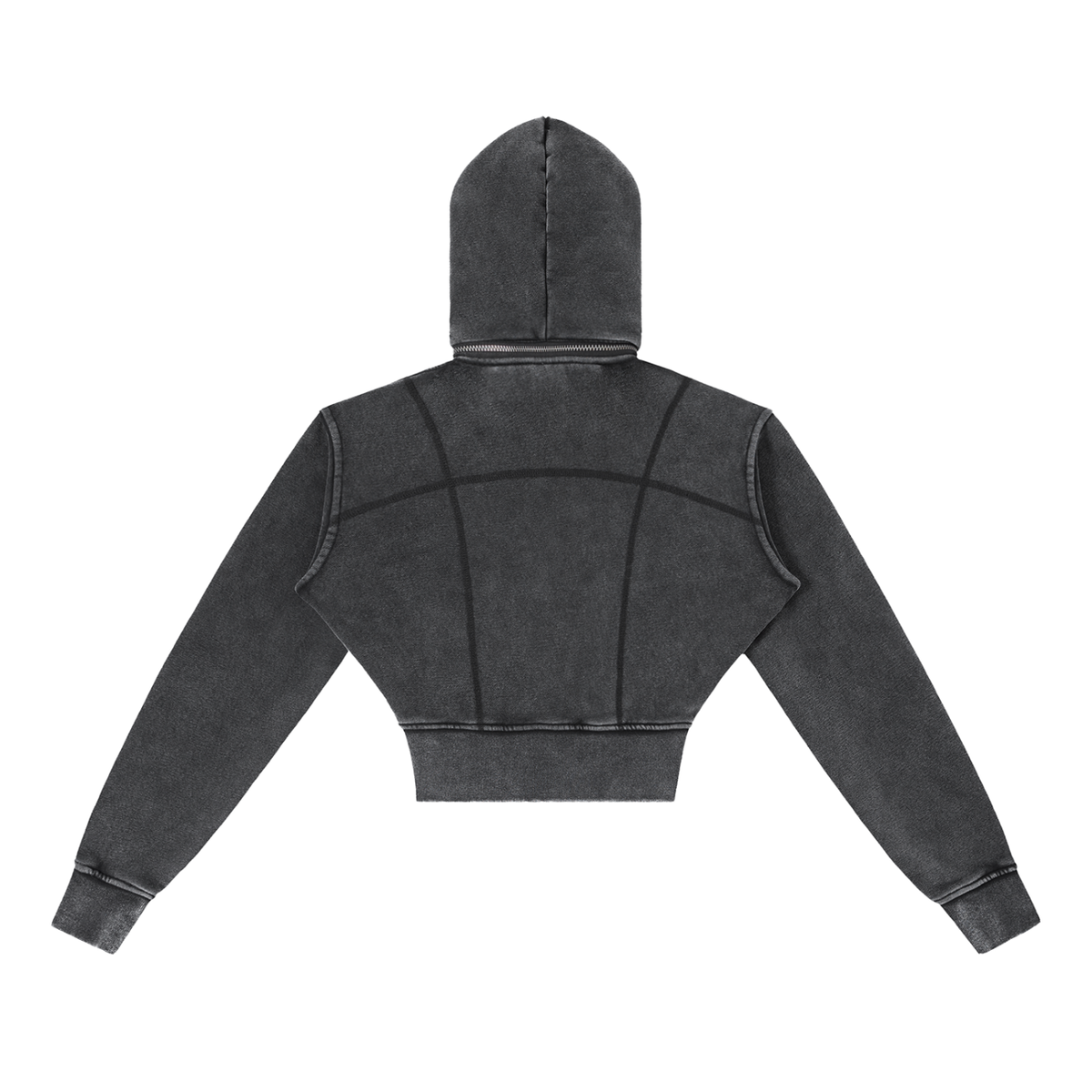 Black Logo | Vintage Washed Cropped Fleece Hoodie